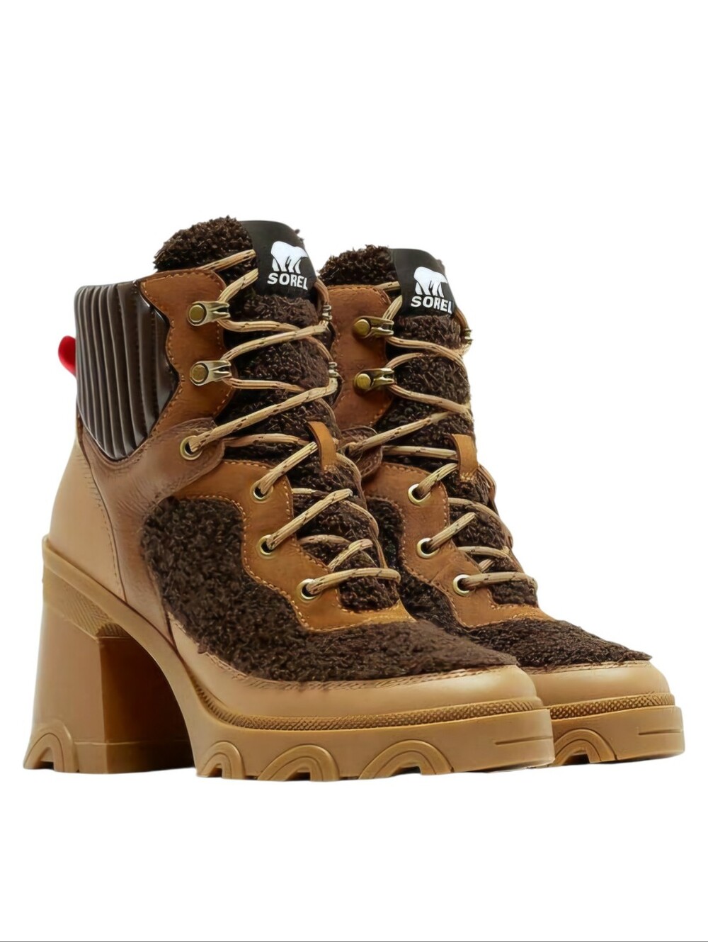 Sorel Brex Heeled Cozy Lace Boots In Tawny Brown